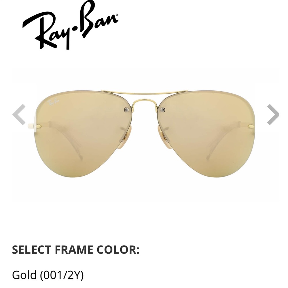 Ray Ban gold metal aviator unisex sunglasses
